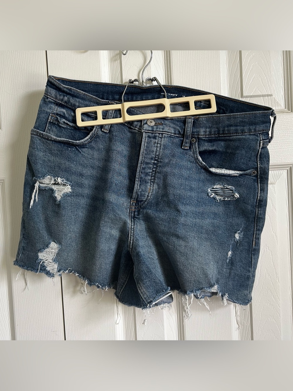 Old Navy Distressed Dark Blue Denim Cutoff Shorts